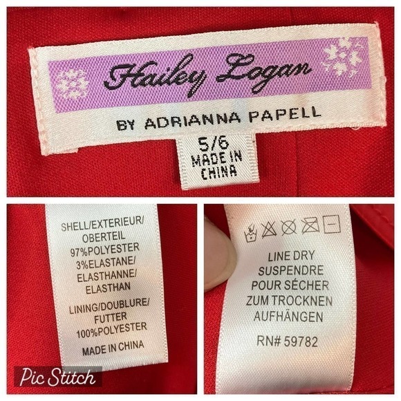 HAILEY Logan Adrianna Papell Red Embossed Satin Short A-Line Dress Juniors' 5/6 - Picture 9 of 11